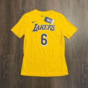 Nike LeBron James Lakers Tee Shirt Yellow Gold Purple NWT
